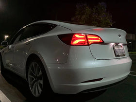 AlphaRex 20-22 Tesla Model Y PRO-Series LED Tail Lights Jet Black w/Seq Sig - 0