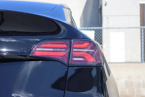 AlphaRex 20-22 Tesla Model Y PRO-Series LED Tail Lights Red Smoke w/Seq Sig