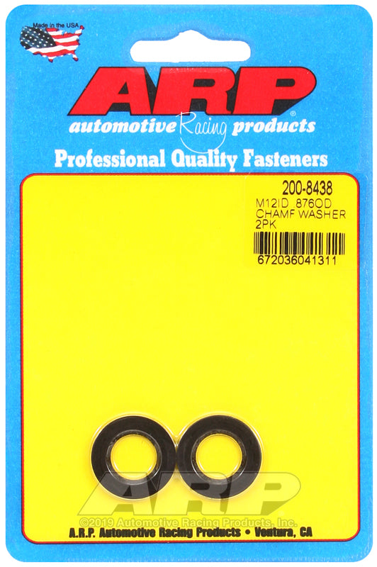 ARP M12 ID .876in OD Chamfer Black Washer Kit (Qty 2)