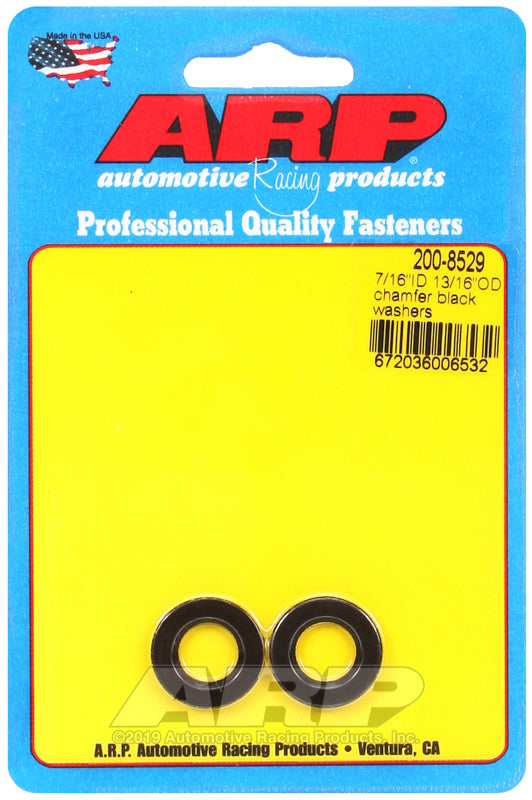 ARP 7/16in ID x 13/16in OD Chamfer Black Washers (2 pack)