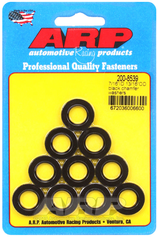 ARP 7/16inID 13/16inOD Black Chamfer Washers (Pack of 10)