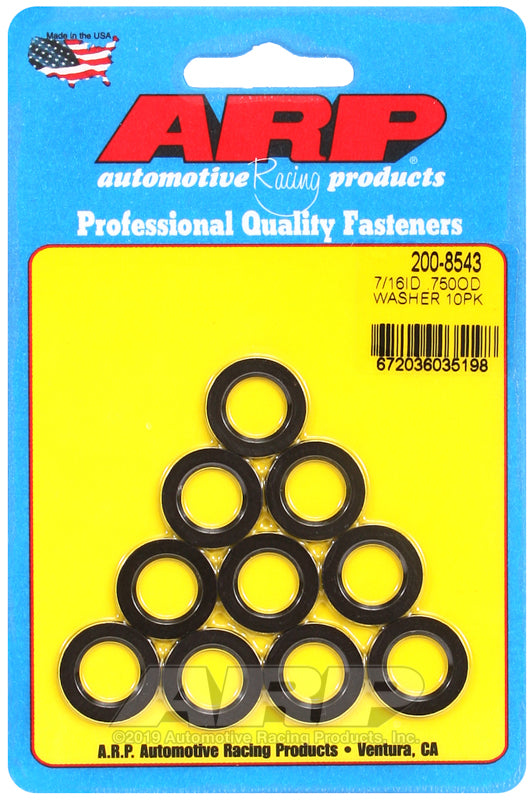 ARP 7/16 ID x 0.75 OD Black Washers - Pack of 10