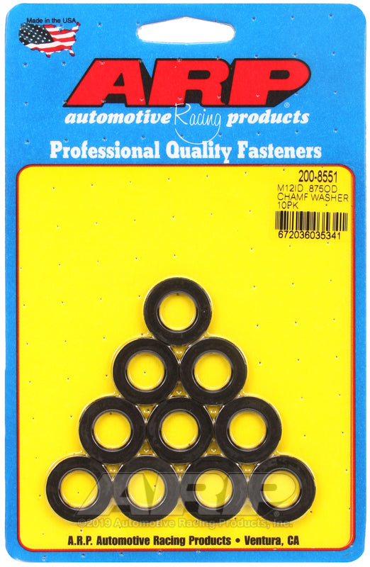 ARP M12 ID .875 OD Black Washers - Pack of 10