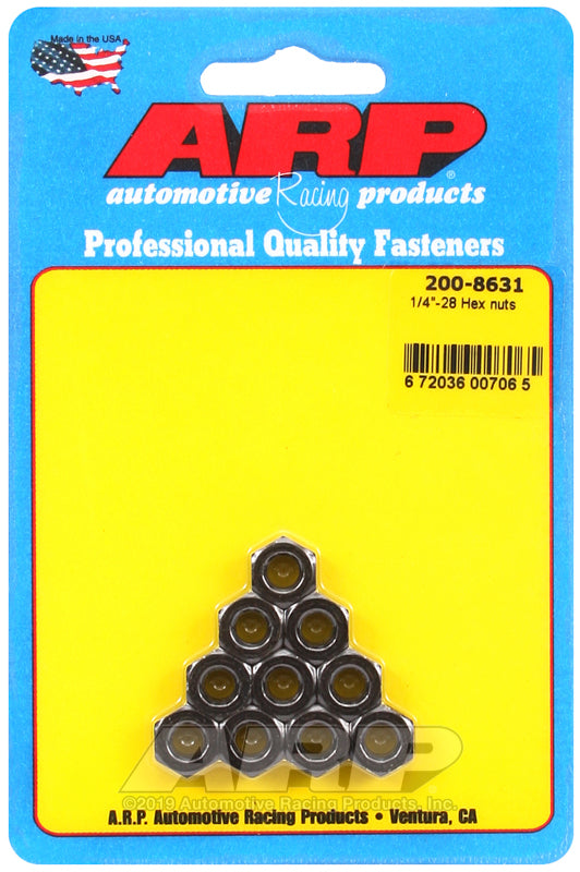 ARP 1/4-28 Hex Nut Kit (Pack of 10)