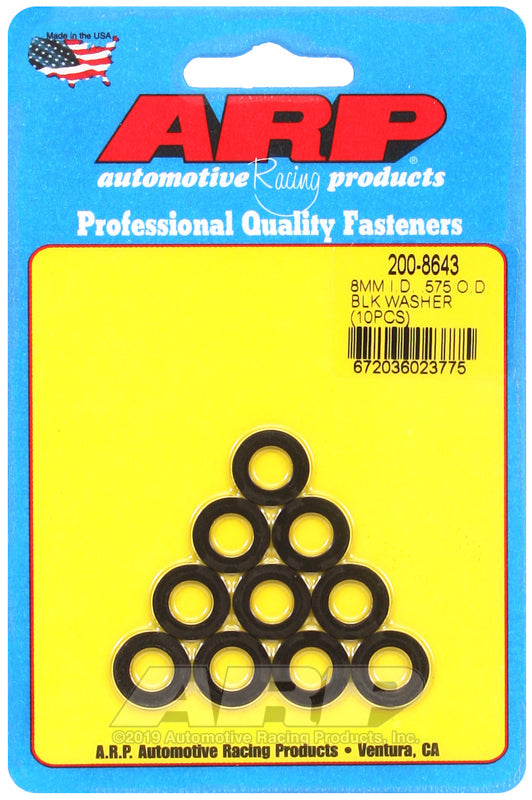 ARP M8 ID .575 OD Black Washers (10/pkg)