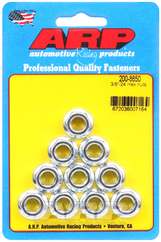 ARP 3/8-24 Hex Nut Kit (10 Pack)
