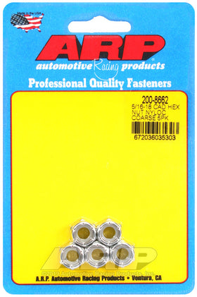 ARP 5/16-18 Cad Coarse Nyloc Hex Nut Kit (Pkg of 5)