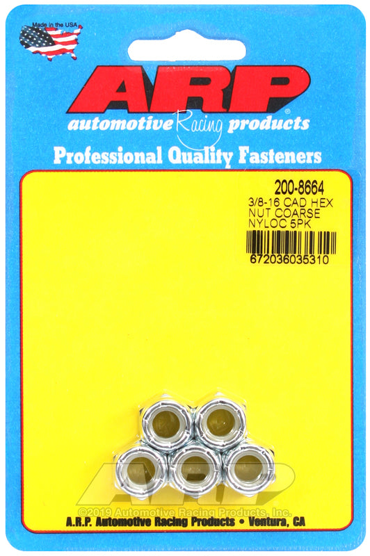 3/8-16 BLK HEX NUT COARSE NYLO