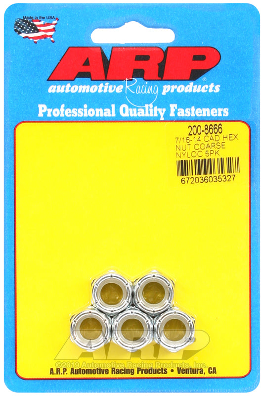 7/16-14 BLK HEX NUT COARSE NYL