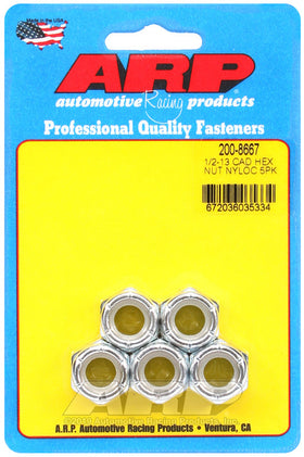 1/2-13 BLK HEX NUT NYLOC 5PK