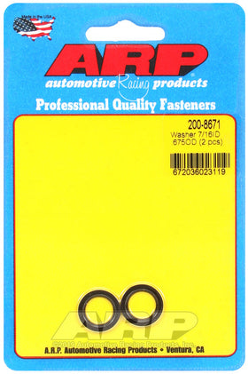 ARP 7/16in ID 5/8in OD Machined Chamfer Black Washer - 2 Pack