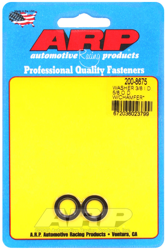 ARP 3/8 ID 5/8 OD Machined Chamfer Black Washer - 2 Pack