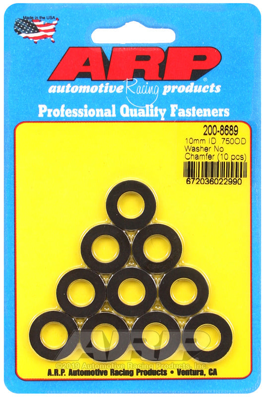 ARP M10 ID 3/4in OD Black Chamfer Washers (10 pack)