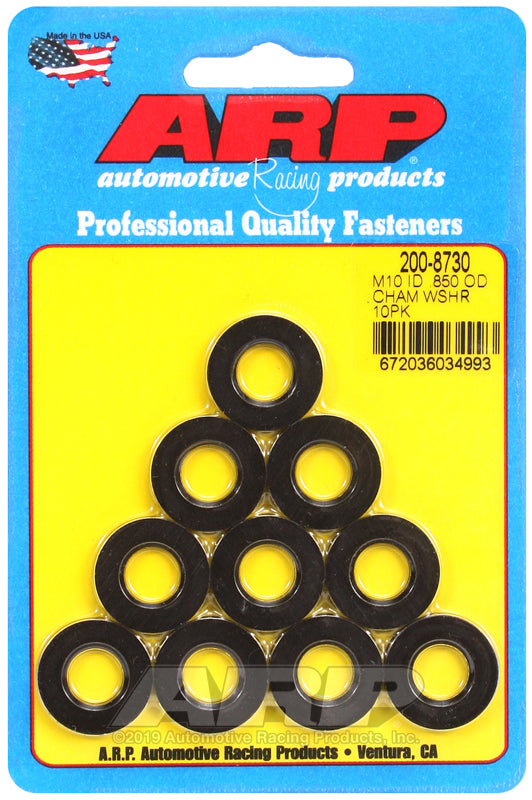 ARP M10 ID 0.850 OD Chamfer Black Washers (10 pack)
