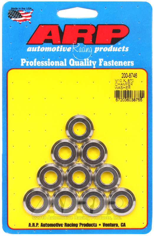 ARP M10 ID .870 OD Black Chamfer Washers (10 pack)