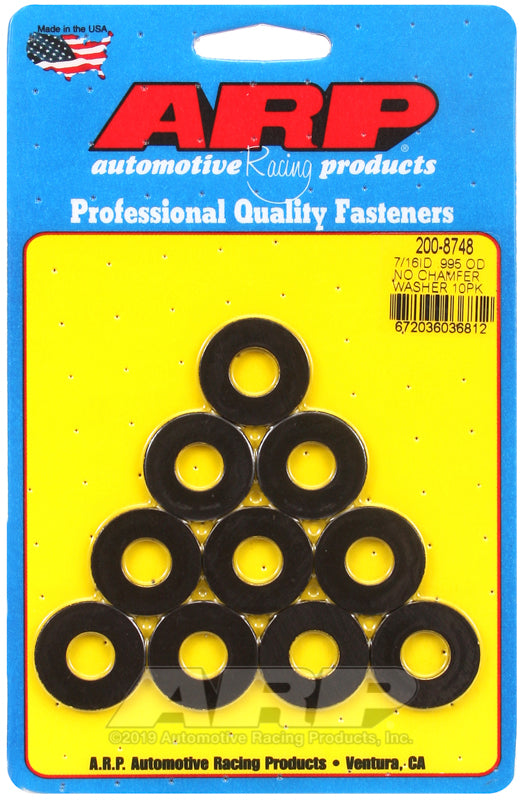 ARP 7/16 ID 1in OD Black Washers (10 pack)