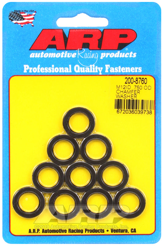 ARP M12 ID 3/4in OD Black Chamfer Washers (10 pack)