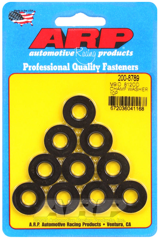 ARP M9 ID .812 OD Chamfer Black Washers (10 pack)