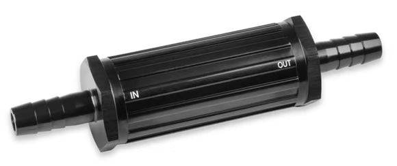 Mr. Gasket 5/16 Inch Hose Barb Fuel Filter 30 Micron - Black