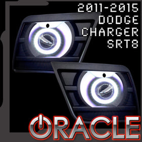 Oracle Dodge Charger SRT8 11-14 WP LED Projector Fog Halo Kit - White SEE WARRANTY