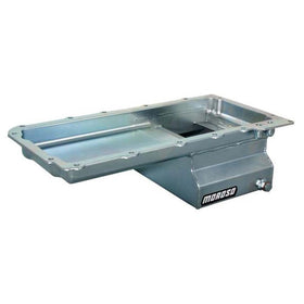 Moroso GM LS Swap (w/Rear Sump & Two -10An Fittings) Wet Sump 7qt 6in Baffled Steel Oil Pan - Black