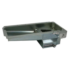 Moroso GM LS Swap (w/Rear Sump/Spin-On Filter Adapter) Wet Sump 7qt 6in Angled Steel Oil Pan - Black