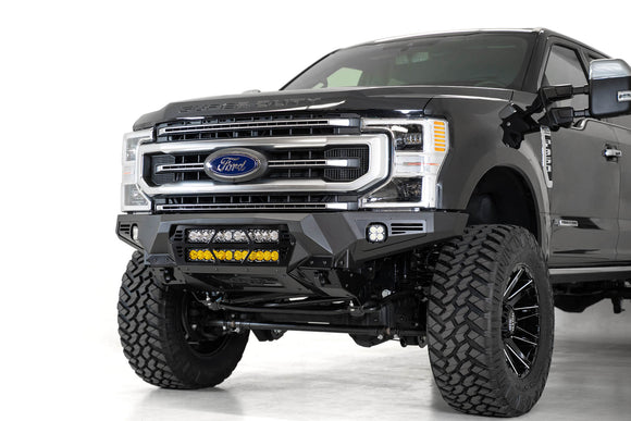 Addictive Desert Designs 17-20 Ford Super Duty Bomber Front Bumper w/ Mounts For 20in Light Bars