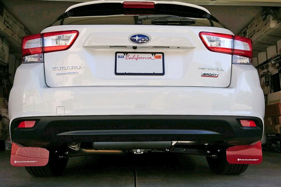 Rally Armor 17-23 Subaru Impreza 4D/5D Red UR Mud Flap w/White Logo