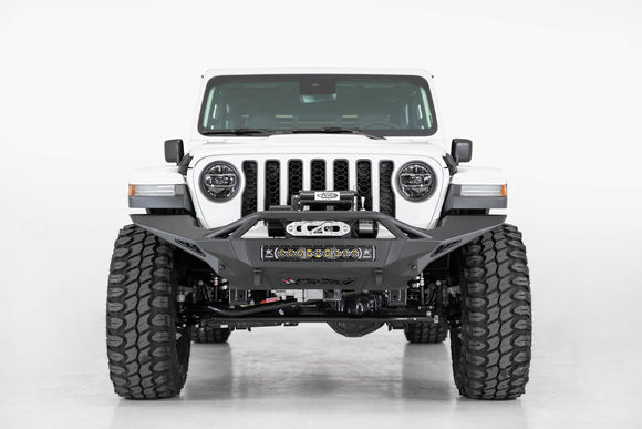 Addictive Desert Designs 2020 Jeep Gladiator JT Stealth Fighter Front Bump w/ Top Hoop & Winch Mount