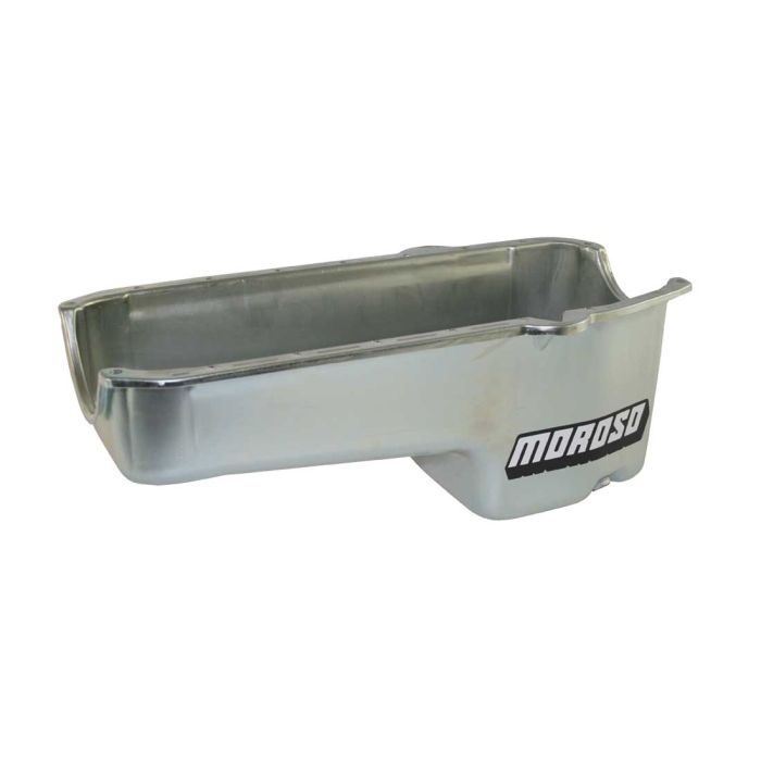 Moroso Pre-80 Chevrolet Small Block (w/Driver Side Dipstick) Wet Sump 6qt 8.25in Steel Oil Pan - Blk