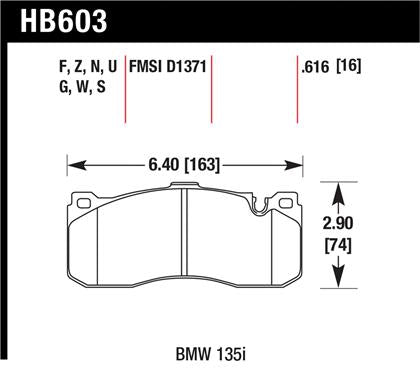 Hawk BMW 135i HPS Street Front Brake Pads