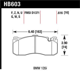 Hawk BMW 135i HPS Street Front Brake Pads - 0