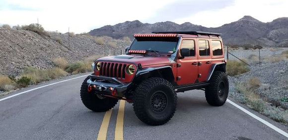 Road Armor 18-20 Jeep Wrangler JL Stealth A-Pillar Light Mounts 51.5in - Tex Blk