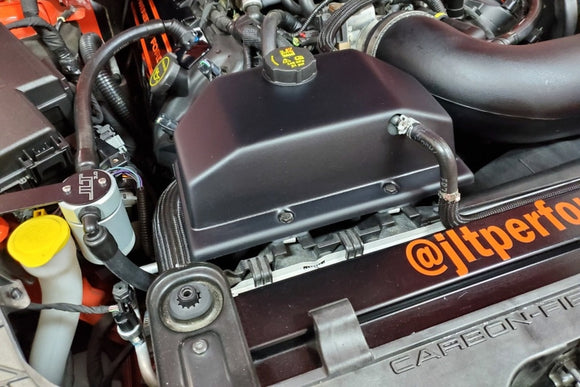 JLT 15-19 Ford Mustang Black Textured Coolant Tank Cover