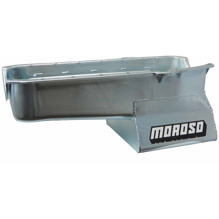 Moroso Pre-80 Chevrolet Small Block (w/Driver Side Dipstick) Wet Sump 7qt 8.25in Steel Oil Pan -Blk