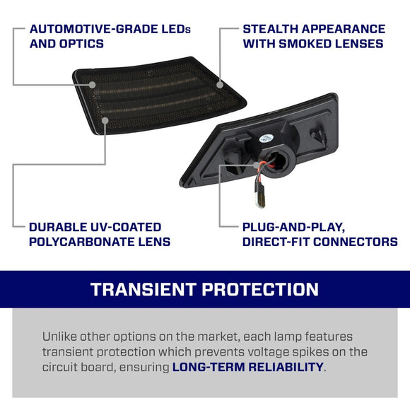 Form Lighting 2019 Ranger LED Sidemarkers Smoked (Pair)