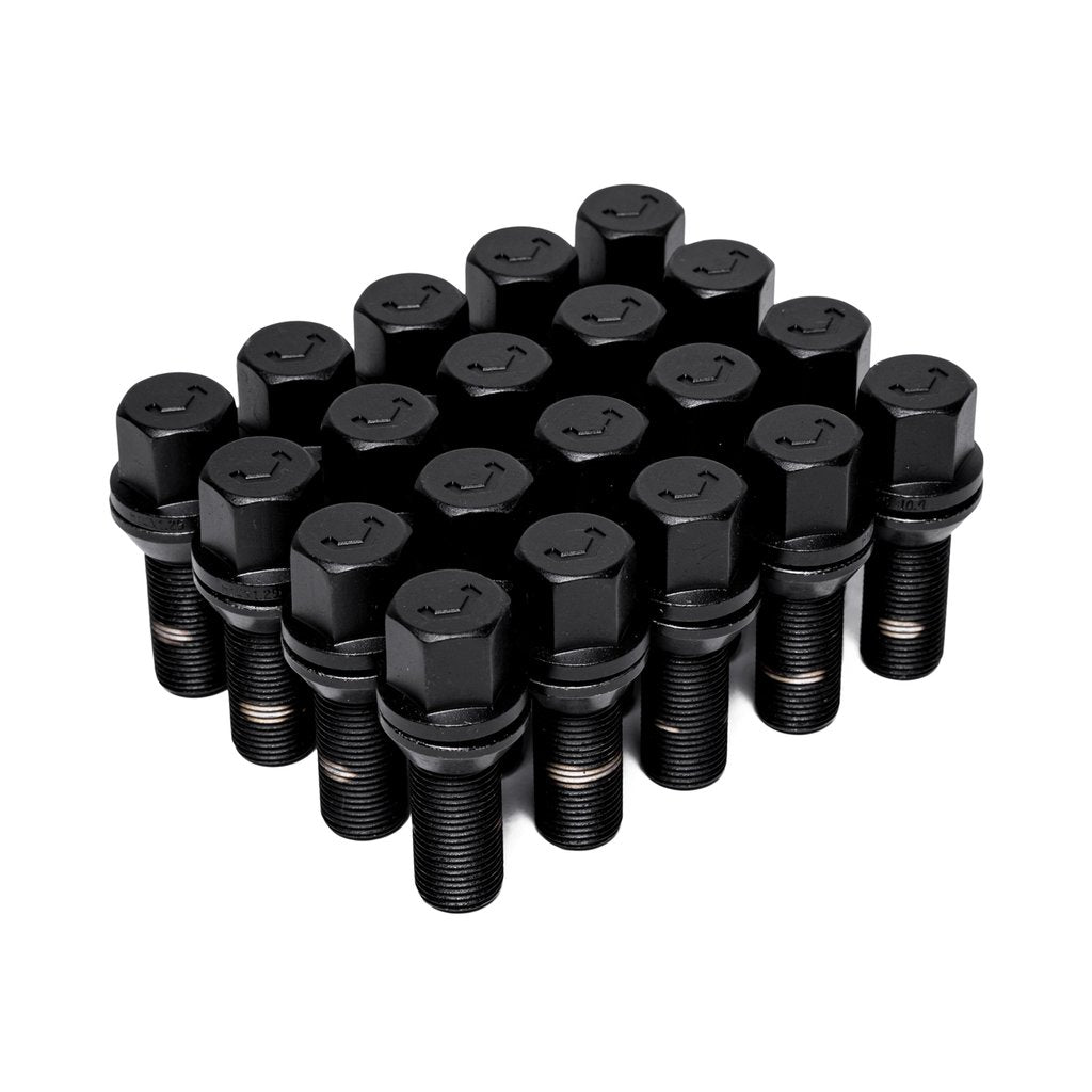 VOSSEN BOLT - 14X1.5 - 30mm - 17mm HEX - SET OF 20 - CONE  SEAT - BLACK