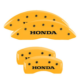 MGP 4 Caliper Covers Engraved Front & Rear Honda Yellow finish black ch