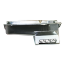 Moroso 80-85 Chevrolet SBC (w/Passenger Side Dipstick) Wet Sump 7qt 8.25in Steel Oil Pan - Black-1