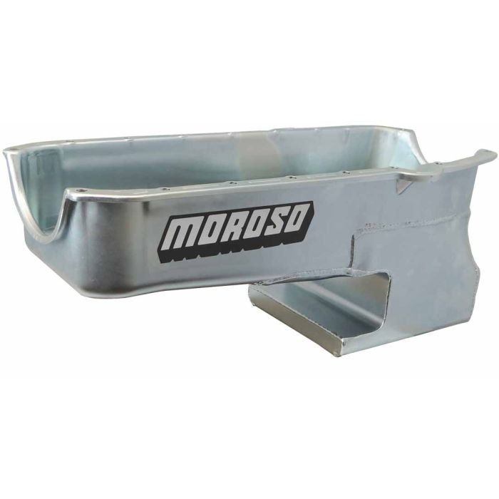Moroso Pre-80 Chevrolet Small Block (w/Driver Side Dipstick) Wet Sump 6qt 9in Steel Oil Pan - Black