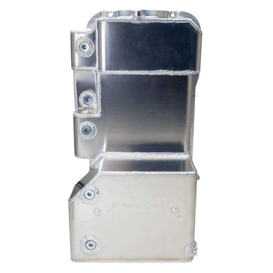 OIL PAN, FORD 351W, POWER POUCH, BILLET END SEALS, 9 IN. DEEP, REAR SUMP, ALUMINUM