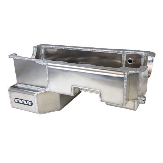 OIL PAN, FORD 351W, POWER POUCH, BILLET END SEALS, 9 IN. DEEP, REAR SUMP, ALUMINUM