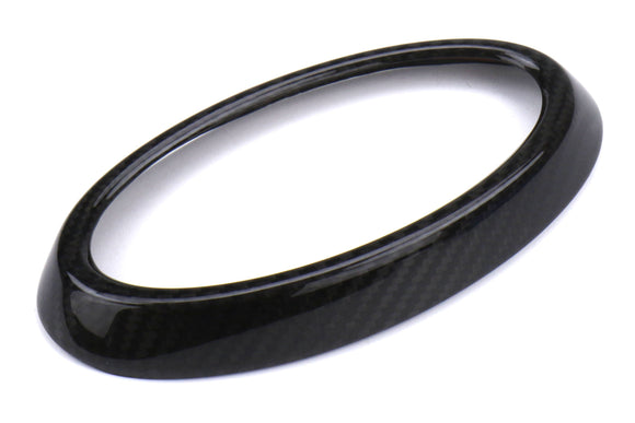 OLM LE Dry Carbon Fiber Front Emblem Frame Overlay - 18 WRX STI