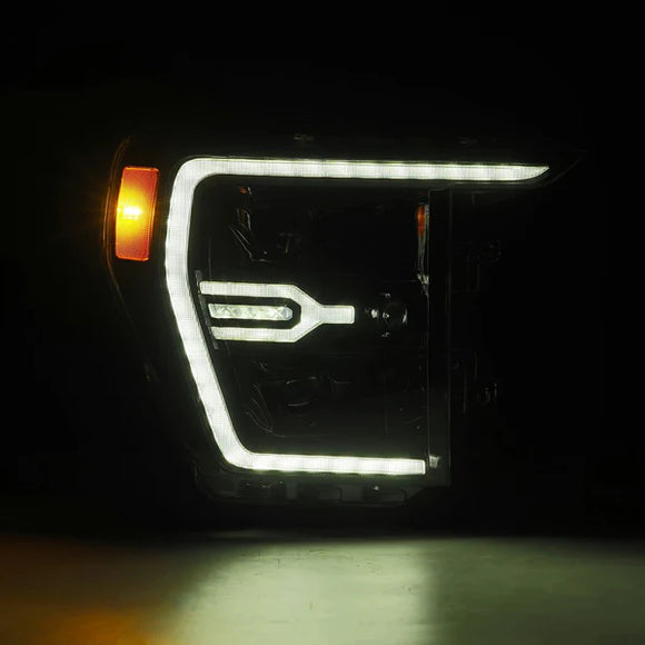 AlphaRex 21-22 Ford F150 Luxx-Series Projector Headlights Alpha-Black w/Activ Light/Seq Signal