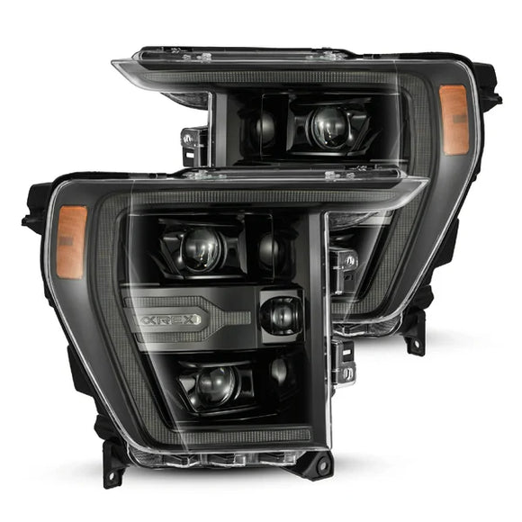 AlphaRex 21-22 Ford F150 Luxx-Series Projector Headlights Alpha-Black w/Activ Light/Seq Signal
