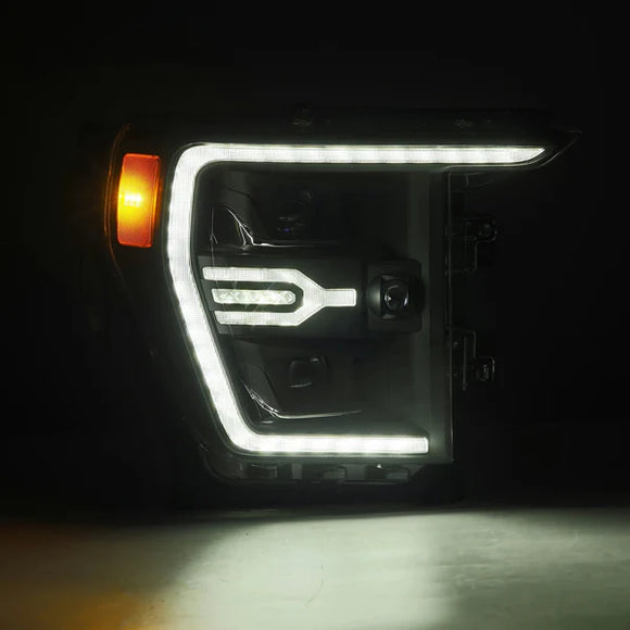 AlphaRex 21-22 Ford F150 Luxx-Series Projector Headlights Black w/Activ Light/Seq Signal
