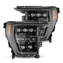 AlphaRex 21-22 Ford F-150 NOVA LED Proj Headlights Plank Style Alpha Blk w/Activ Light/Seq Signal-1