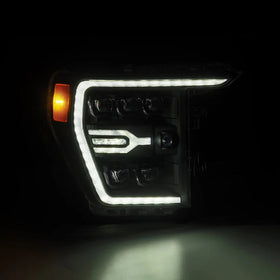 AlphaRex 21-22 Ford F-150 NOVA LED Proj Headlights Plank Style Blk w/Activ Light/Seq Signal - 0