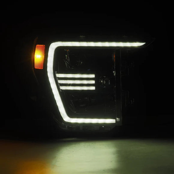 AlphaRex 21-22 Ford F150 PRO-Series Projector headlights Alpha-Black w/Activ Light/Seq Signal