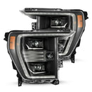 AlphaRex 21-22 Ford F150 PRO-Series Projector headlights Black w/Activ Light/Seq Signal-1